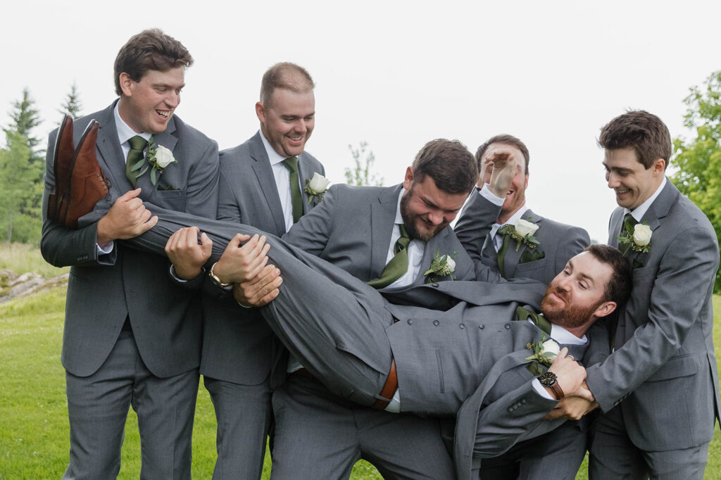 groomsmen at homestead 1880 in Ottawa, ON.