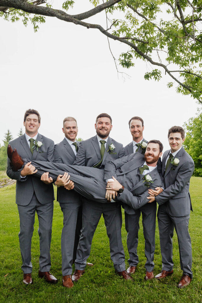 groomsmen at homestead 1880 in Ottawa, ON.