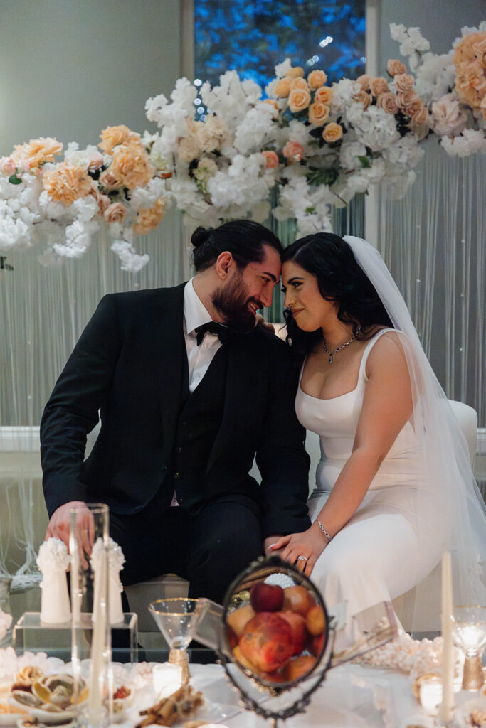 Indoor groom & bride portraits at Le Belvedere in Wakefield, QC. 