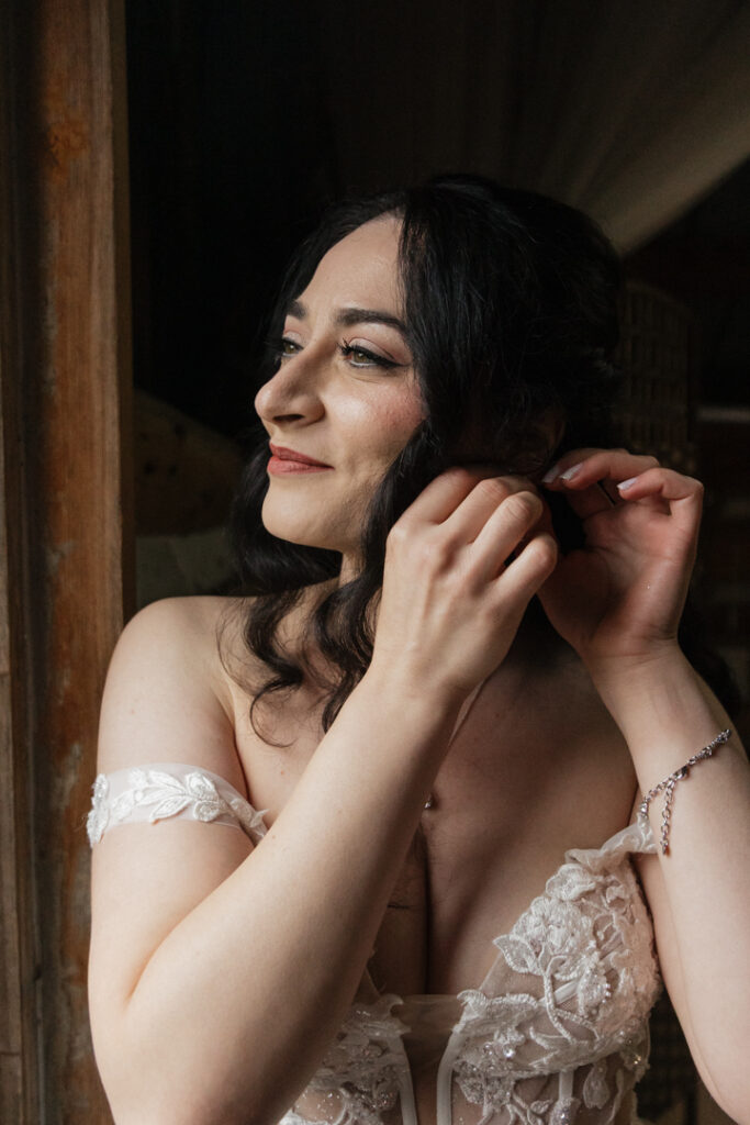 Bridal portrait at the Herb Garden in Almonte, ON.