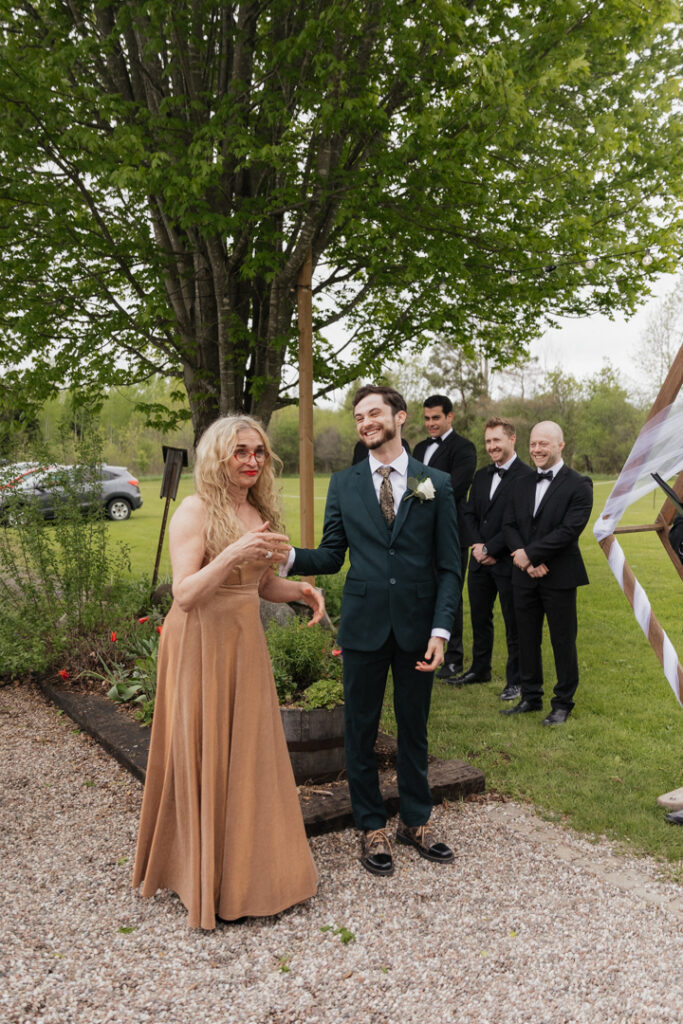 Wedding ceremony at the Herb Garden in Almonte, ON