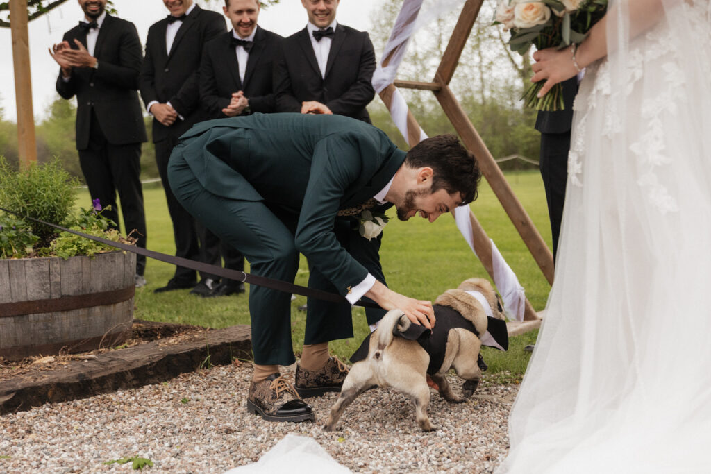 Wedding ceremony at the Herb Garden in Almonte, ON